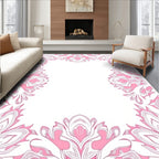 Pink Floral Mandala Border Design Rug