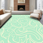 Mint Green Swirls Vine Pattern Rug