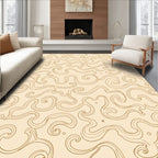 Cream Swirl Abstract Pattern Rug