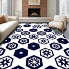 Hexagonal Silhouette Floral Pattern Rug