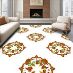 Brown Floral Medallion Pattern Rug