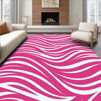 Vibrant Pink Flowing Wave Pattern Rug