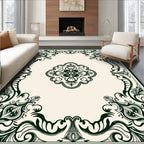 Ornate Floral Leaf Scrollwork Pattern Rug