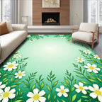 Spring Floral Vines With White Flowers Rug