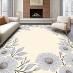 Delicate Lavender Floral Border Design Rug