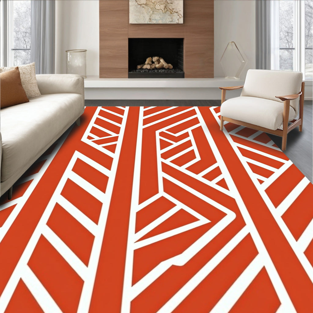 Striking Geometric Abstract Pattern Rug