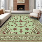 Ornate Swirl Floral Border Design Rug