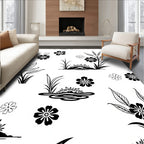 Floral Botanical Line Art Design Rug