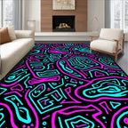 Retro Neo-Tribal Abstract Pattern Rug