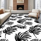 Bold Tropical Leaf Pattern Rug