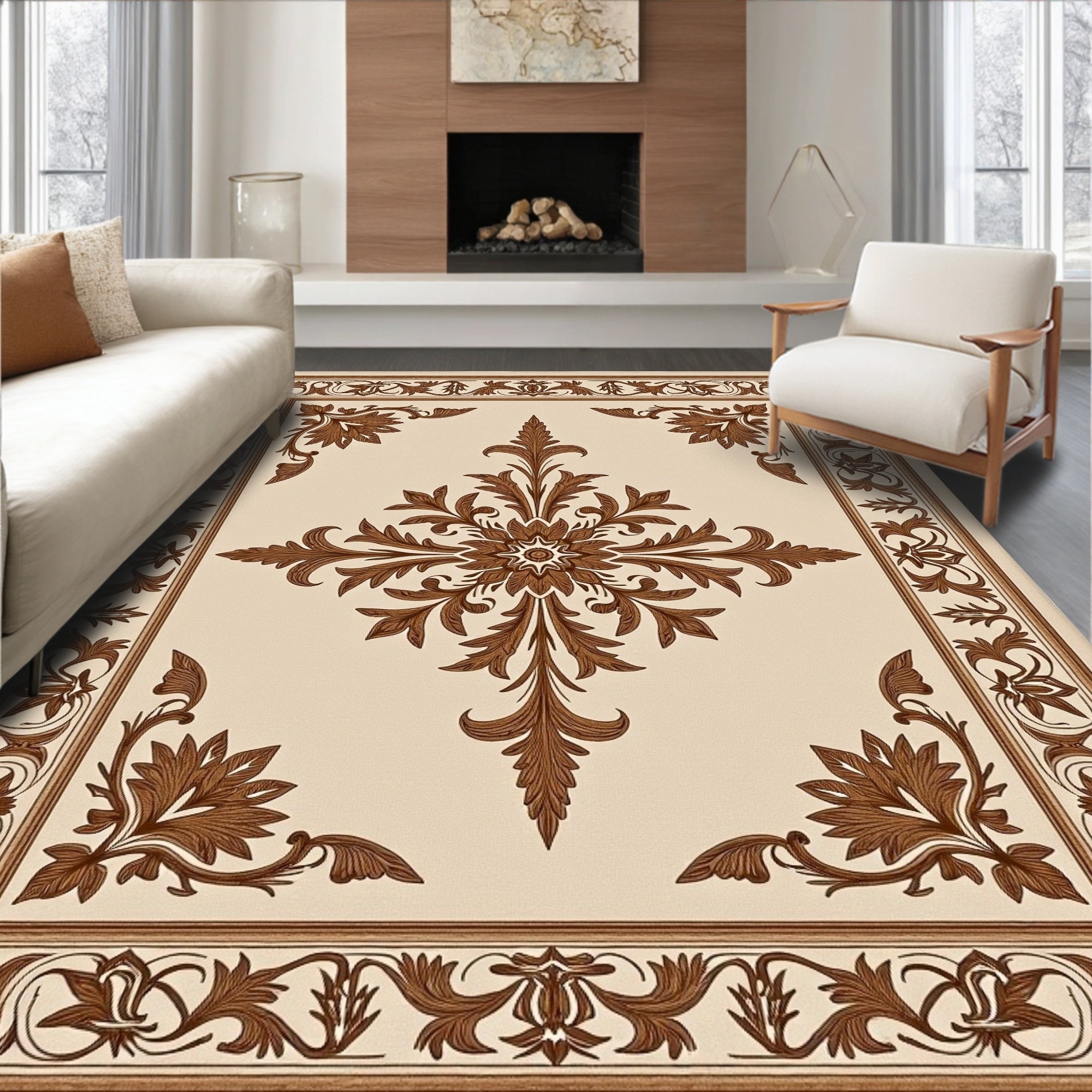Classic Floral Medallion Pattern Rug