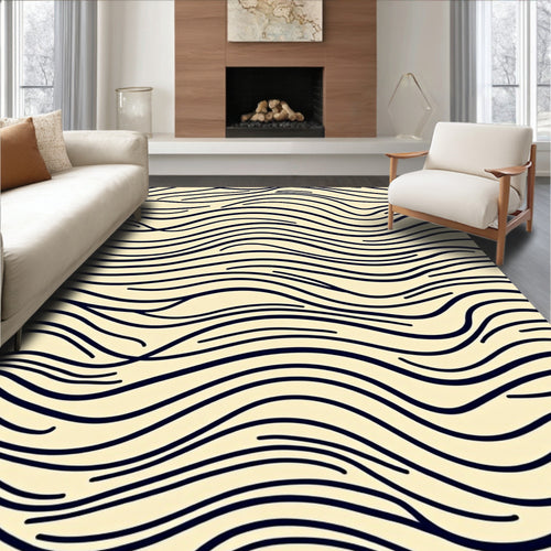 Abstract Wavy Contour Pattern Rug