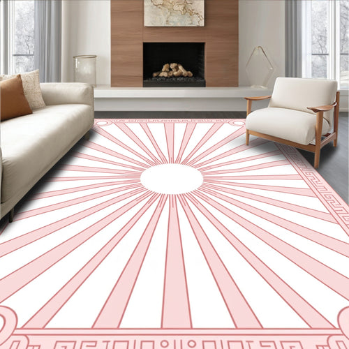 Art Deco Sunburst Geometric Frame Rug
