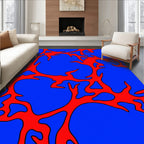 Abstract Red Coral Pattern Rug