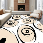 Abstract Swirls With Blush Accents Rug
