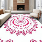 Vibrant Pink Mandala Floral Design Rug