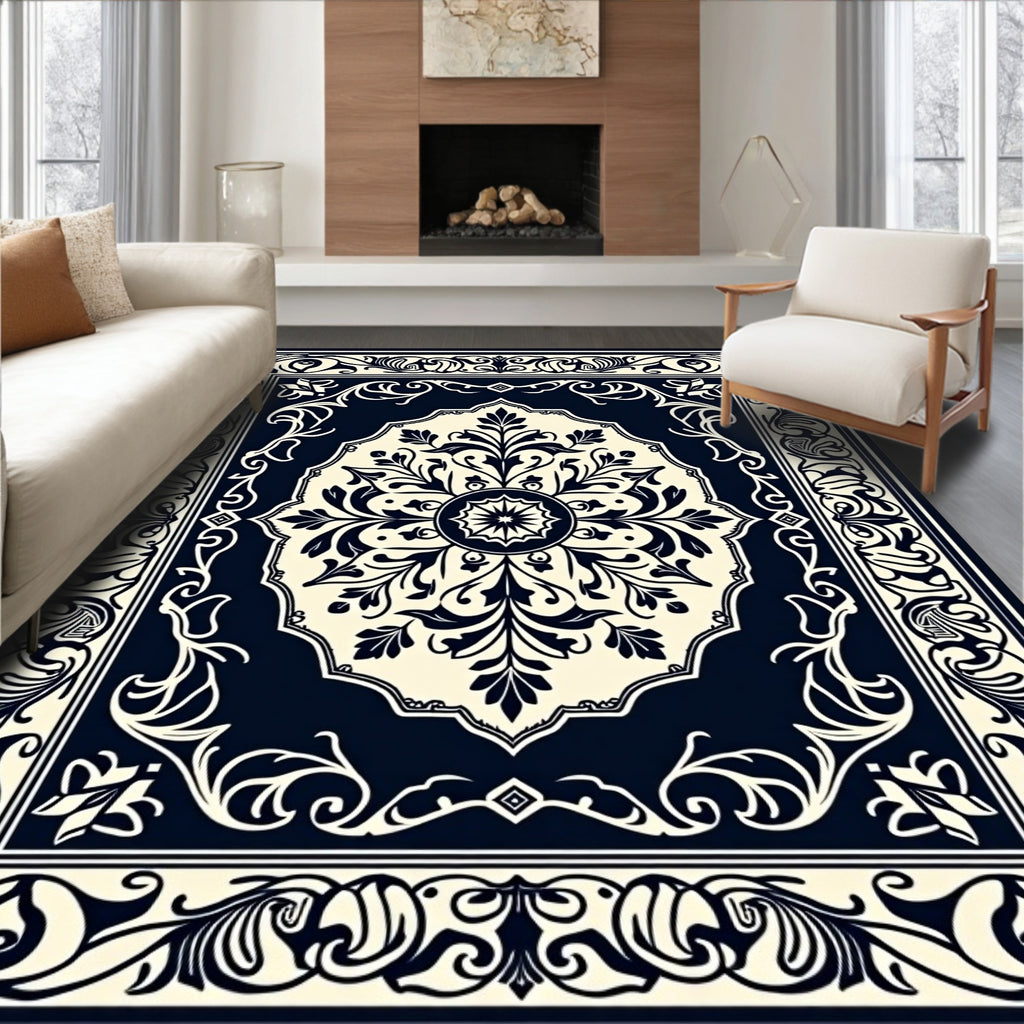 Ornate Floral Mandala Patterned Rug