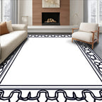 Ornate Linear Geometric Frame Design Rug