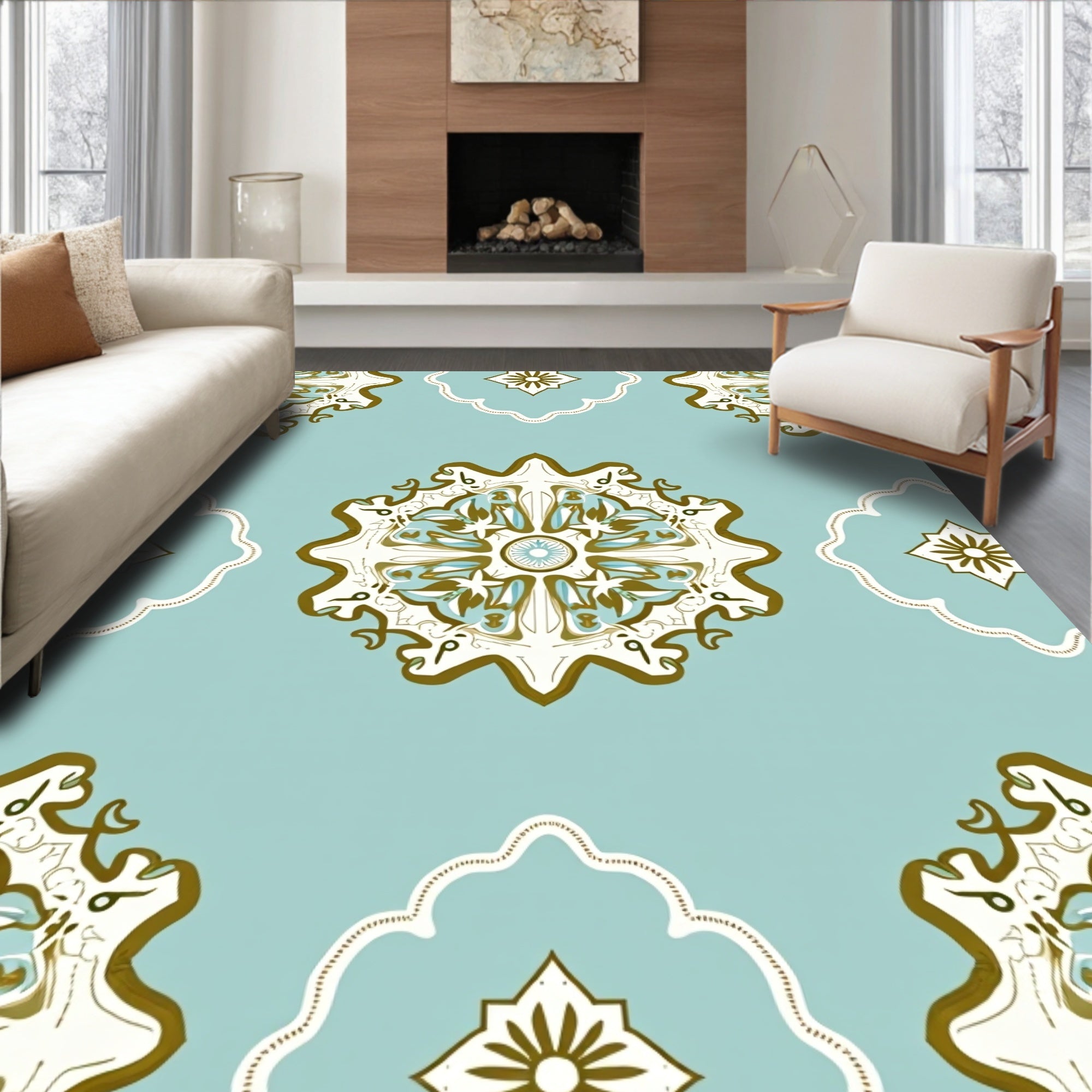 Archival Mandala Patterned Design Rug