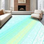 Soft Pastel Floral Stripe Design Rug