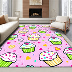 Sweet Cupcake Heart Pattern Design Rug
