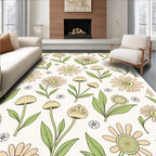 Whimsical Floral Mushroom Pattern Design Rug