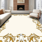Classic Gold Floral Scroll Border Rug