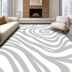 Gray Swirl Wave Curl Rug