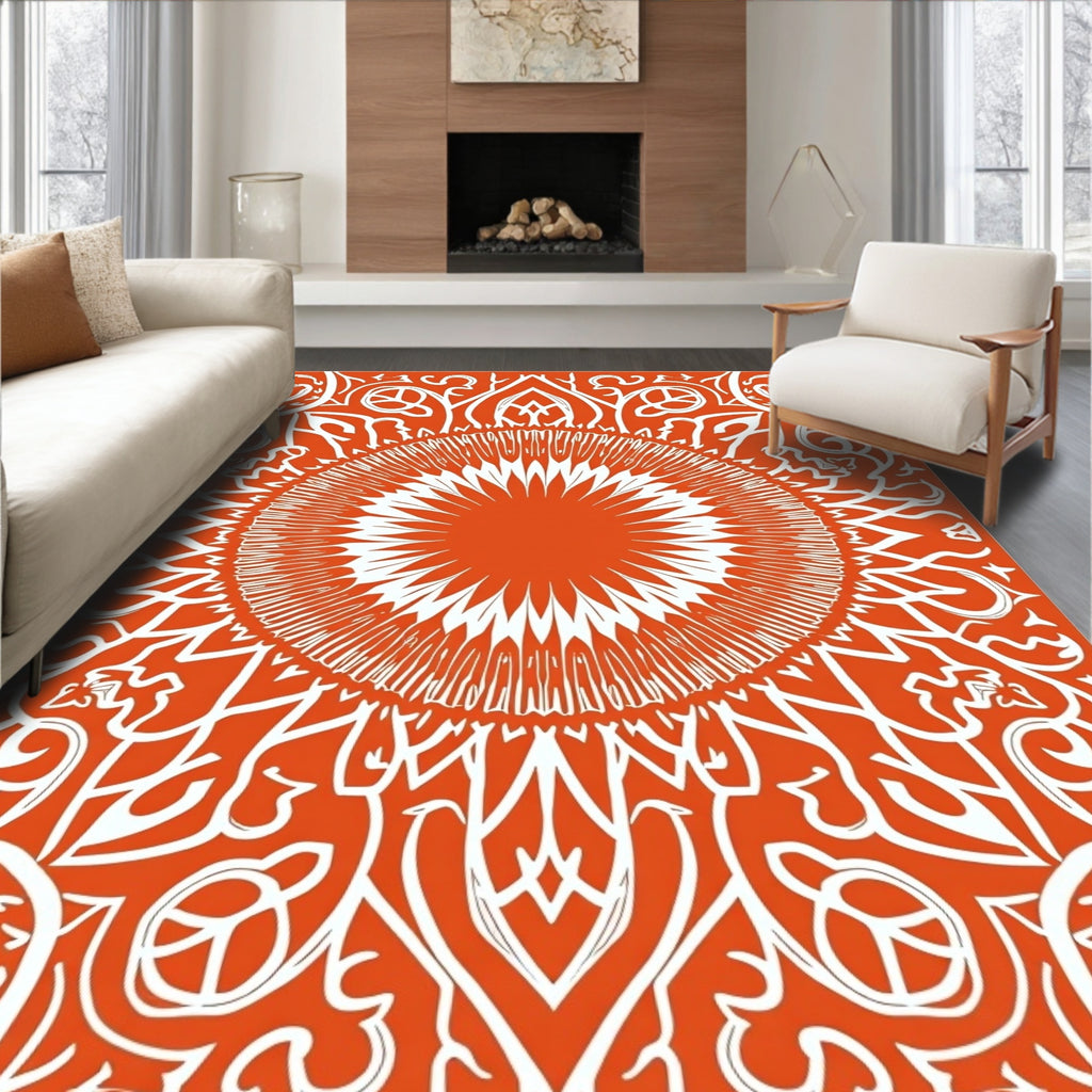 Sunburst Mandala Patterned Rug