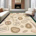 Specimen Study Sepia Tone Scientific Pattern Rug