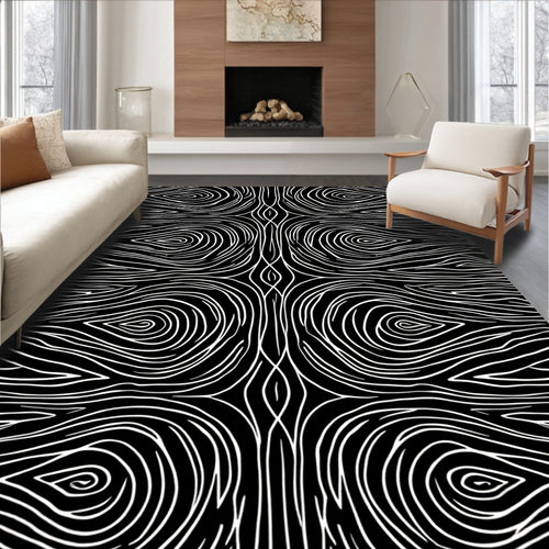 Abstract Swirls Symmetric Design Rug