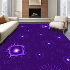 Purple Abstract Starburst Pattern Rug