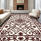 Intricate Floral Swirls Geometric Rug