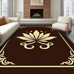 Elegant Floral Centerpiece Border Rug