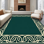 Elegant Ornate Scrollwork Border Rug