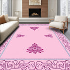 Pink Floral Frame With Centers Rug