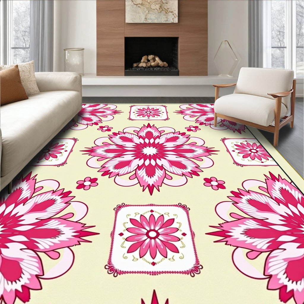 Radiant Floral Medallion Pattern Rug