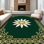 Elegant Floral Medallion Border Rug