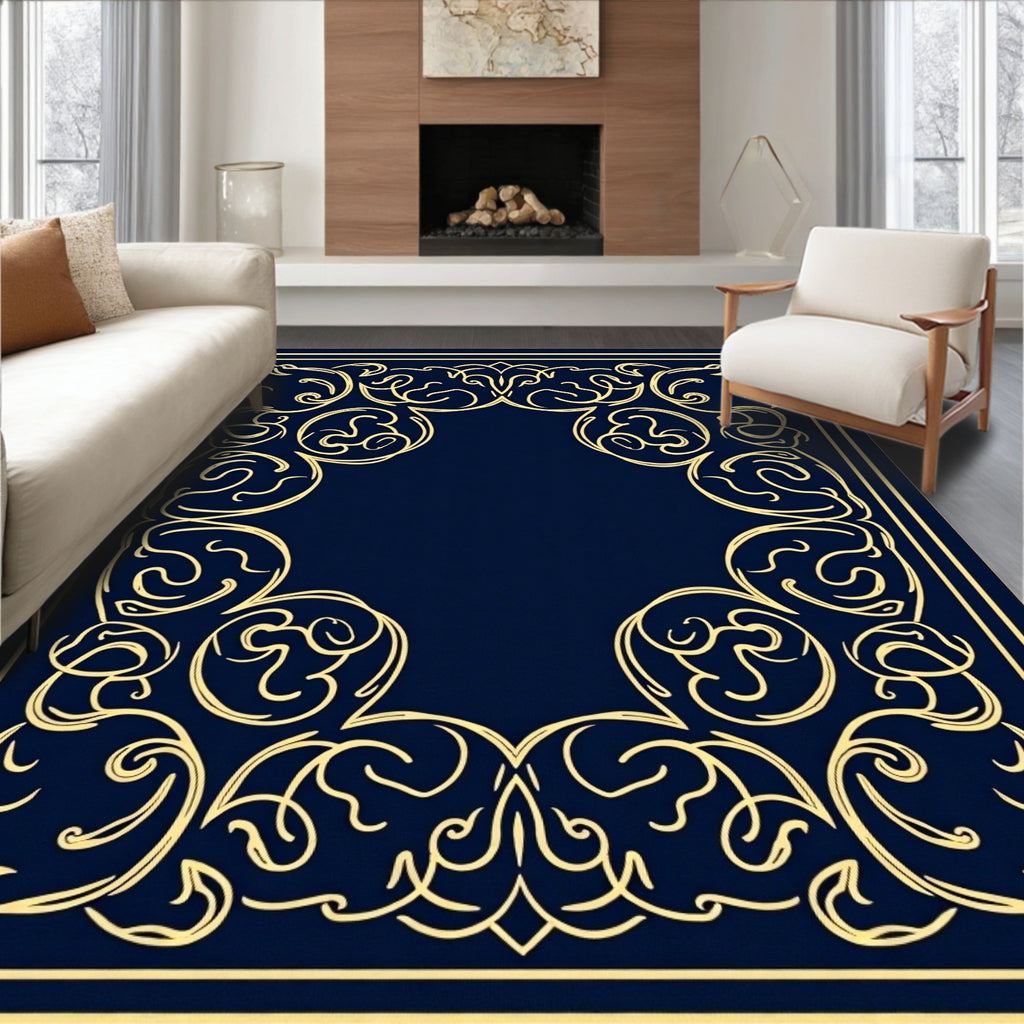 Ornate Swirl Embossed Vintage Rug