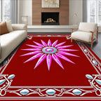 Radiant Pink Starburst Floral Pattern Rug