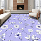 Delicate Floral Outline Pattern Rug