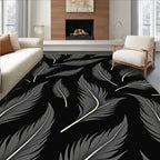 Elegant Feather Pattern Design Rug