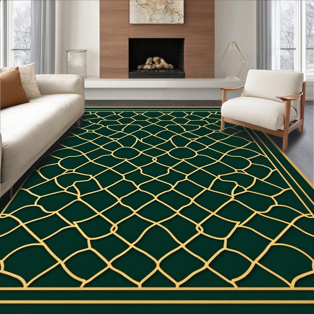 Elegant Geometric Lattice Design Rug