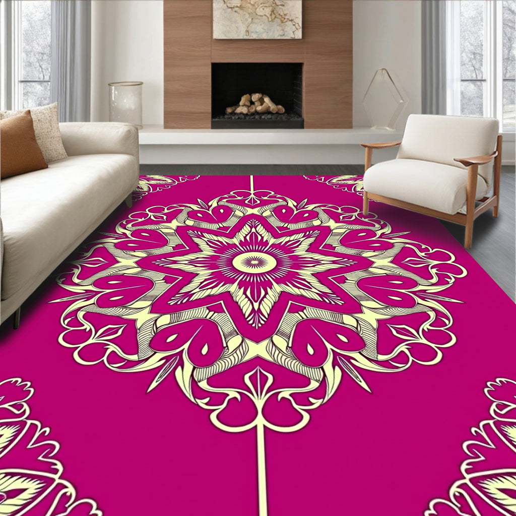 Radiant Eight Pointed Mandala Pattern Rug