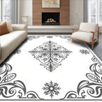 Ornate Floral With Scrollwork Accent Rug