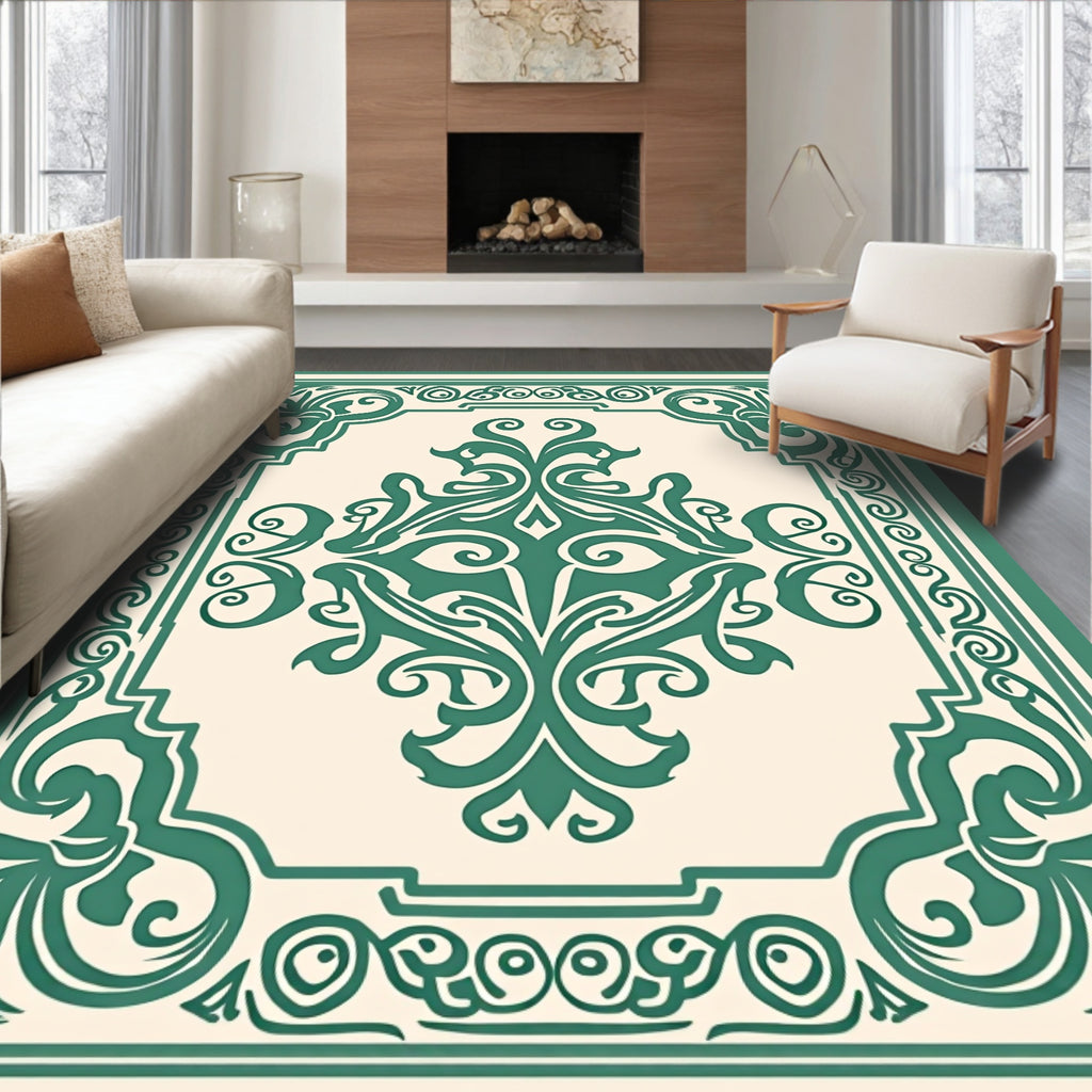 Ornate Scroll Floral Classic Design Rug