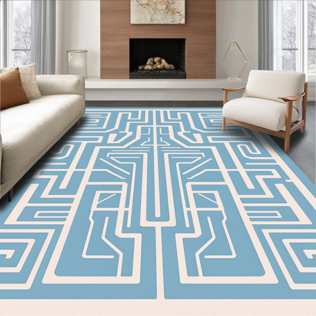 Labyrinth Geometric Pattern Rug