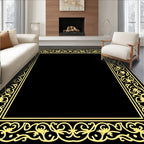 Ornate Floral Scroll Border Design Rug