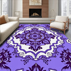 Lavender Floral Mandala Pattern Rug