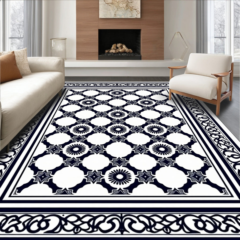 Intricate Floral Geometric Pattern Rug